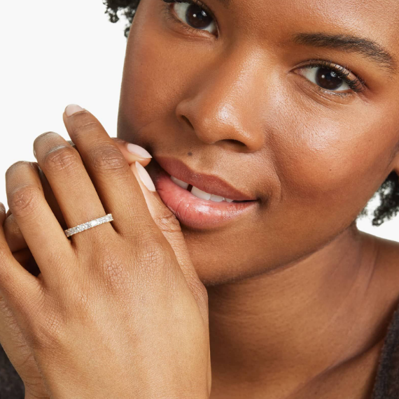 Eternity Ring With 2 CTW Cushion Cut Diamonds In 14K Yellow Gold